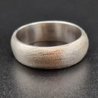 Luna Geborstelde Klassieke Zilveren Ring