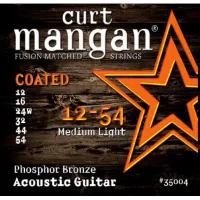 Curt Mangan Phosphor Bronze Coated 12-54 snarenset voor staalsnarige akoestische gitaar