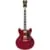 D'Angelico Excel DC Stopbar Trans Cherry semi-akoestische gitaar met koffer