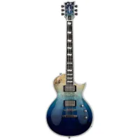 ESP E-II Eclipse Blue Natural Fade Buckeye Burl met koffer