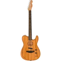 Fender American Acoustasonic Telecaster All-Mahogany Natural EB elektrisch-akoestische gitaar met gigbag