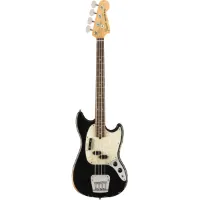 Fender Justin Meldal-Johnsen Road Worn Mustang Bass Black RW elektrische basgitaar
