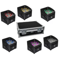 JB systems 6x Accu-Compact + Case complete set