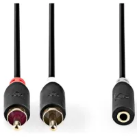 Nedis CABW22255AT10 stereo audiokabel 2x RCA male - 3.5mm jack female 1m