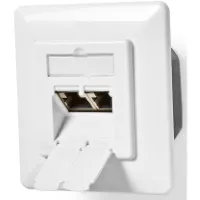 Nedis CCBW89250IV wanddoos inbouw - 2 Port - UTP CAT6a wit