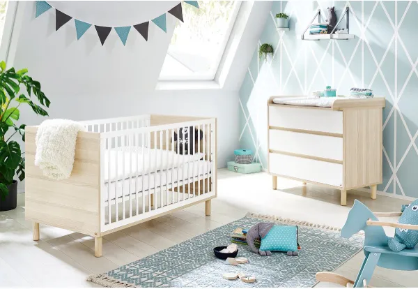 Rootz 'Flow' Starterset - Ledikantbed - Kindermeubilair - Ombouwbaar tot Junior Bed - 145cm x 75cm x 85cm & Aankleedkussen - 105cm x 77cm x 98cm