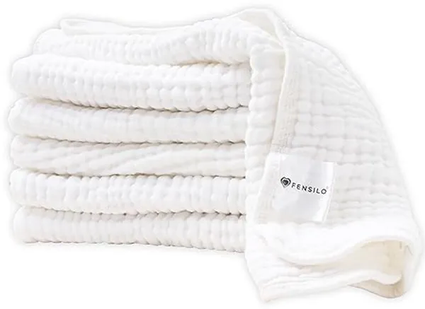 100% Katoenen Hydrofiele Luiers Set van 6 - 35x50 cm - Veelzijdige Baby Doeken voor Jongens en Meisjes