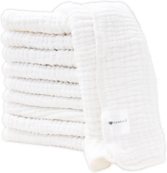 100% Katoenen Muslin Doeken Set van 10 | 35x50cm | Hydrofiele Luierdoeken voor Baby's | Veelzijdig Gebruik | Onmisbaar voor Ouders