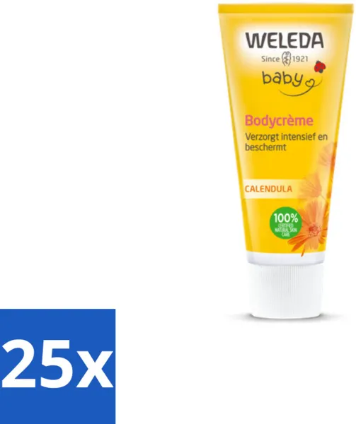 25 x WELEDA - Bodycrème - Baby & Kind Calendula - 75 ml - Babyhuid - Verzorging Gezicht - Verzorging Lichaam - Biologische Ingrediënten