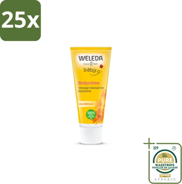 25 x WELEDA - Bodycrème - Baby & Kind Calendula - 75 ml - Grootverpakking - Babyhuid Verzorging - Calendula Crème - Gevoelige Huid - Baby Crème - Natuurlijke Crème