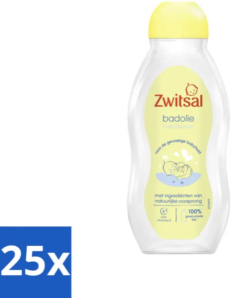 25 x Zwitsal Badolie 200 ml - Avocado-olie - Hydraterend - Verzachtend - Badproducten - Babyverzorging