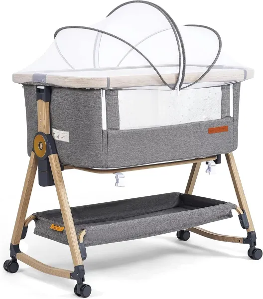 3-in-1 Babybed en Co-sleeper met Hoogwaardige Matras en Verstelbare Hoogte