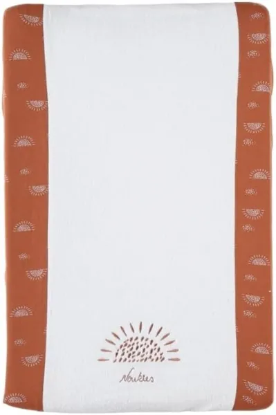 Aankleedkussen met overtrek - Babou & Kendi - zon - karamel en ecru