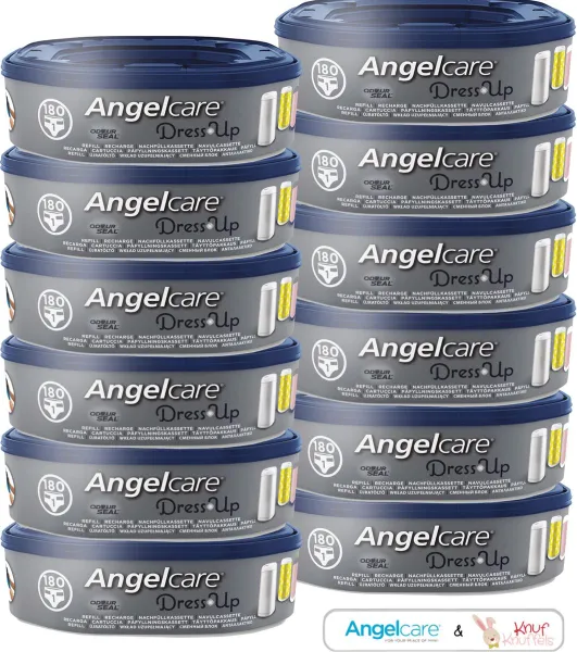 Angelcare DressUp Navulverpakking Luieremmer - 12 ROLLEN + E-Book