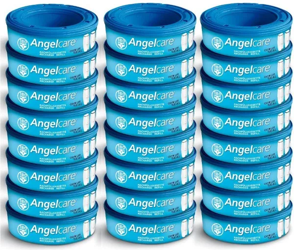 Angelcare  navulcassettes - Pack van 24 navulcassettes -  originele - voor Angelcare luieremmer Comfort Plus - cassettes de recharge pour poubelle à couches lot of 24