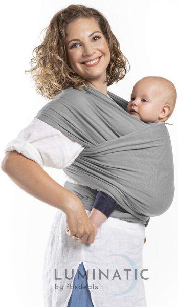 Baby Draagdoek - Babywrap - Baby Carrier - Babydrager - Buikdrager Baby Baby Draagzak - Baby Sling | Luminatic® | Ergonomisch | Met Tasje | Licht Grijs kopen Baby / Geboorte
