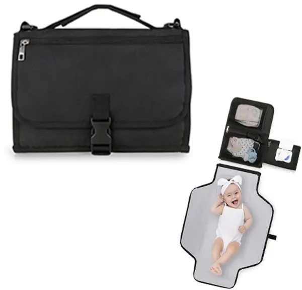 Baby Verschoonmatje - Verschoningsmatje voor onderweg - verschoningskussen - Draagbaar Verschoonmatje - Opvouwbaar Verschoonmatje - Meerdere Vakken - Wasbaar en Herbruikbaar - Babycadeau - Verschoonma