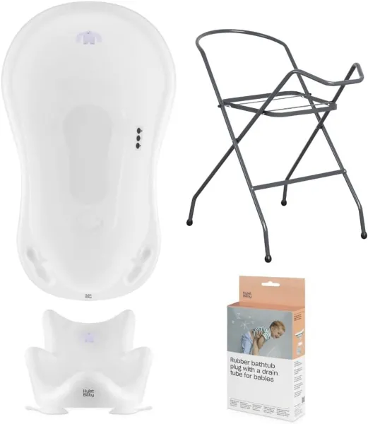 Babybadje met standaard en afvoerslang - Veilig en comfortabel voor pasgeborenen