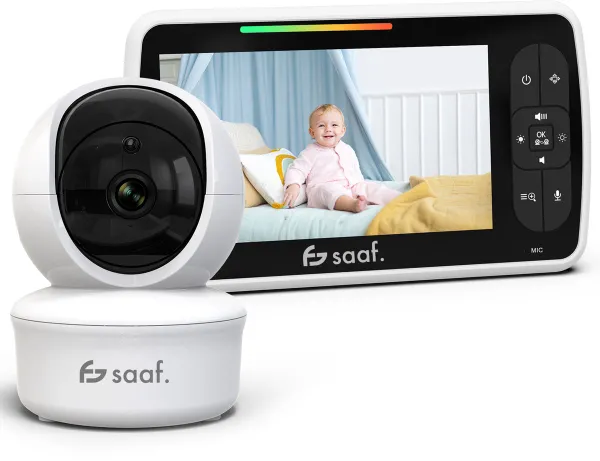Saaf Babyfoon - Incl. Camera en Monitor - Bestuurbaar/kantelbaar - Praatfunctie - 5