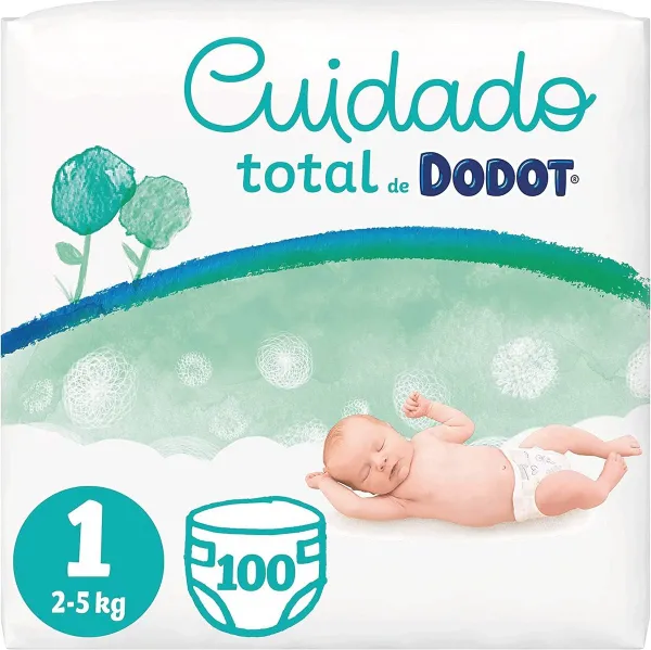 Babyluiers maat 1 (2-5 kg), 100 luiers, zachte huidbescherming met plantaardige ingrediënten