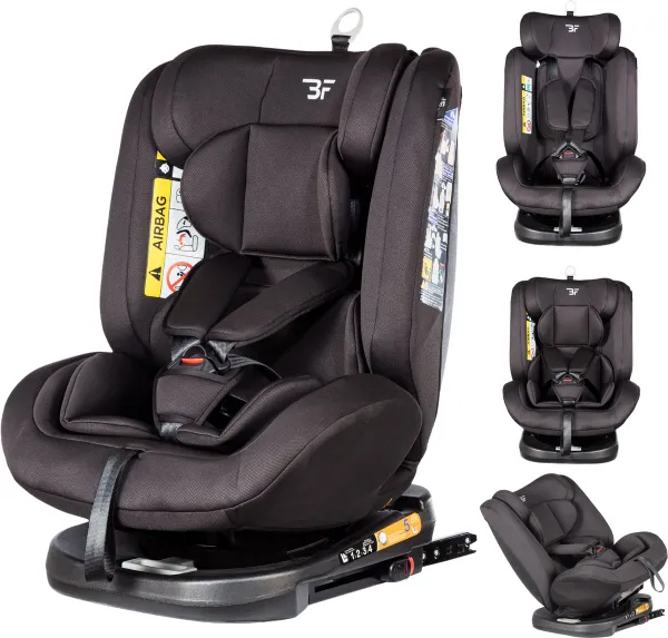 Bebies First Autostoel Kiddo I-Size 360° Draaibaar & Isofix Groep 0/1/2/3 (40-150 cm) - Zwart