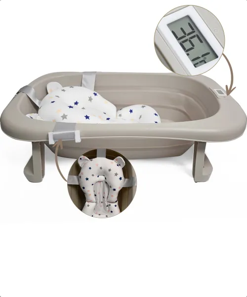 Bellettini® Opvouwbare Baby Bad inclusief kussen - Peuterbad - Beige