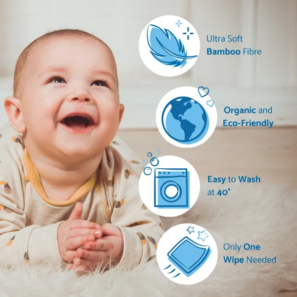 Cheeky Wipes All-in-One Kit 25 Billendoekjes Bamboe - Witte doekjes - Waterbestendig - Clipdeksels - Pop-Top Mucky Box