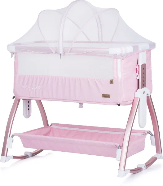 Co-sleeper Baby roze Chipolino wieg met wielen kopen | Baby Geboorte