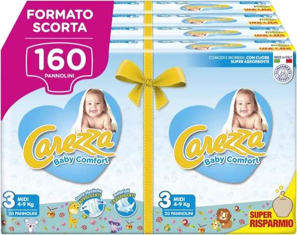 Comfortabele Luiers voor Baby's | Maat 3 (4-9 kg) | 160 Stuks