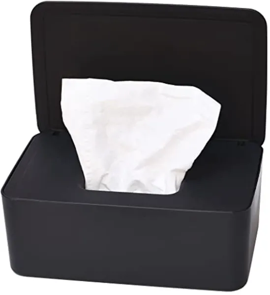 Dispenser voor natte doekjes met deksel voor gebruik thuis, op kantoor of in de auto