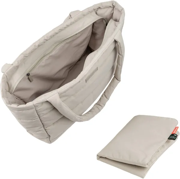 Done by Deer Luiertas Sand Beige Quilted Tote Bag