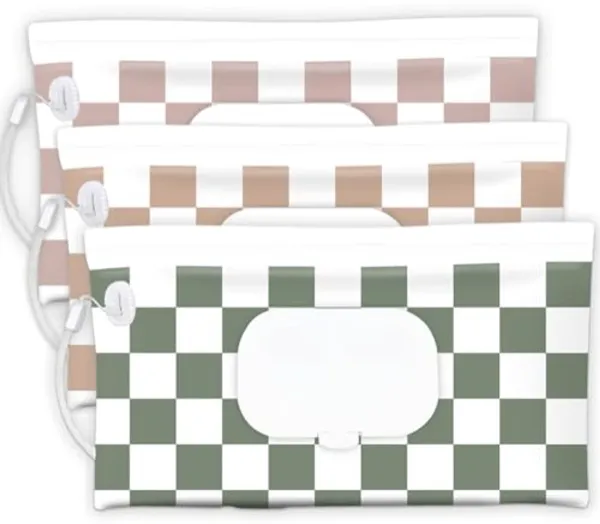 Draagbare Hervulbare Baby Doekjes Dispenser - 3-Pack Waterdichte en Stofdichte Luier Veeg Houder