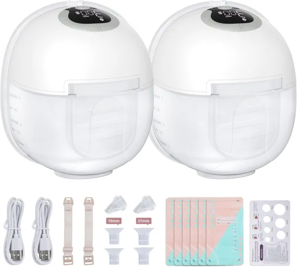 Draagbare dubbele elektrische borstkolf met comfortabele grip