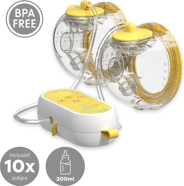 Federaal je bent lastig Rebela - Dubbele elektrische Borstkolf - handsfree borstkolf - borstkolven  - borstkolf draagbaar- BPA-vrij - Transparant/Geel- Inclusief oplaadbare  accu kopen | Baby / Geboorte