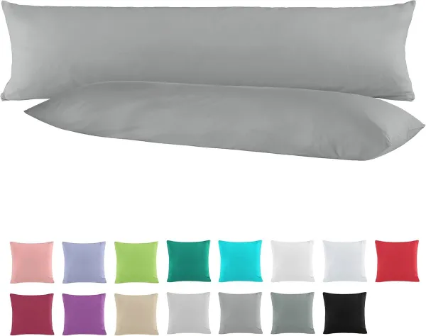 Katoenen Kussensloop Set voor Zijslaapkussen - 40 x 145 cm - Ademend en Warmteregulerend