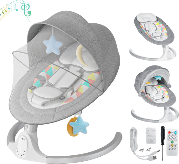 Bioby Elektrische BabySchommel - Wipstoel Elektrisch - Baby Swing - Muziek - kopen | Baby / Geboorte