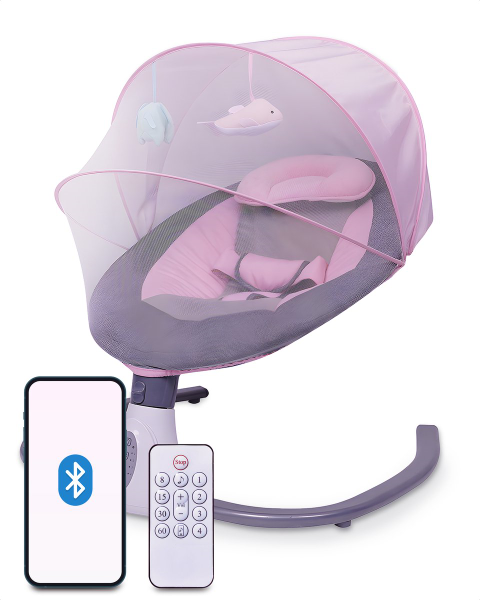 wieg Elektrische baby wieg | Elektrische wipstoel | baby | Bluetooth | Afstandsbediening - Roze kopen | Baby / Geboorte