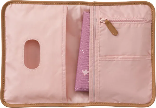 Fresk Luieretui - 18 x 26 x 3 cm - Afsluitbare Luiertas - Waterafstotend Verschoningsmatje - Opbergvak voor Natte Doekjes - Toilettas - Paars - Swallow