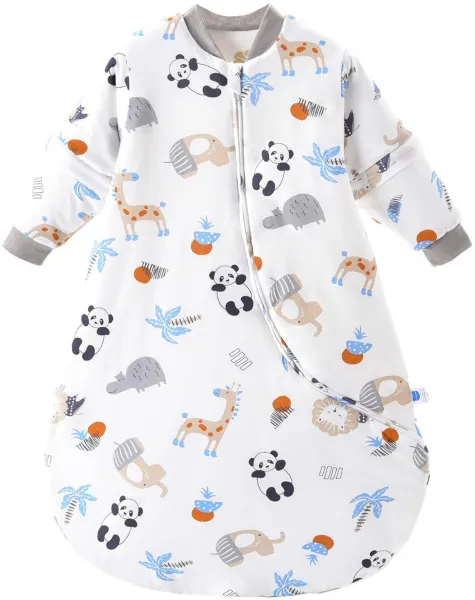 Goodivery® - Inbakeren - Heerlijk Dromen - Swaddle Doek - Lange Mouwen Biologisch katoen - voor Jongens en Meisjes - Panda Forest/2,5 Tog, 90-110 cm - Multicolor