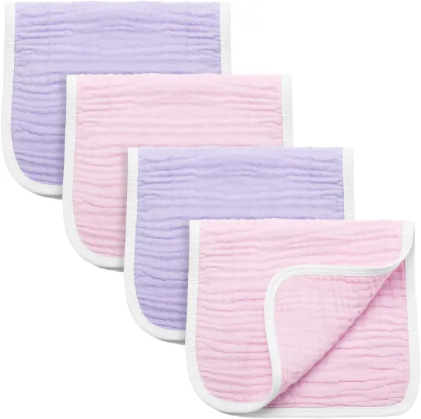 Grote Mousseline Spuugdoeken voor Baby's - Set van 4 Absorberende Slabbetjes - 100% Katoen - 50x25 cm
