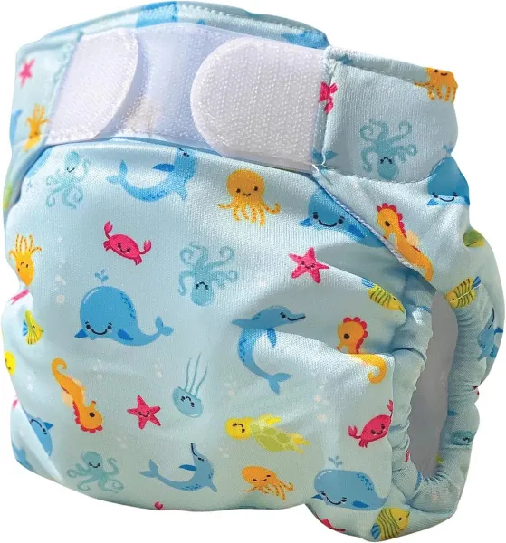 Herbruikbare zwemluier voor baby's - Verstelbare zwembroek met klittenbandsluiting, zacht materiaal, eenvoudig aan te brengen