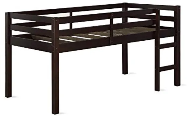 Houten Low Loft Bed voor Kinderen - Twin - Espresso