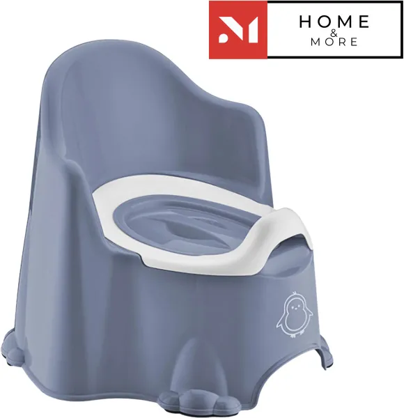 Kinder plaspotje - Hoge rugsteun - WC potje met deklseltje - Zindelijkheid trainen - Binnenpot Uitneembaar - Makkelijk schoonmaken - Kleur Licht Blauw