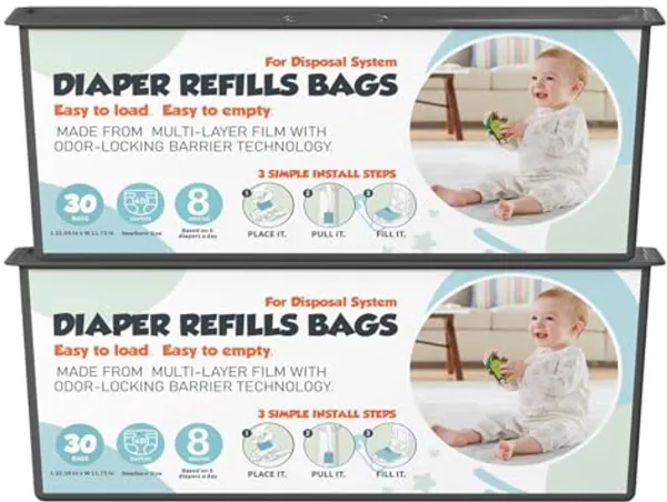 Luieremmer navullingen met 60 zakken voor effectieve geurbeheersing