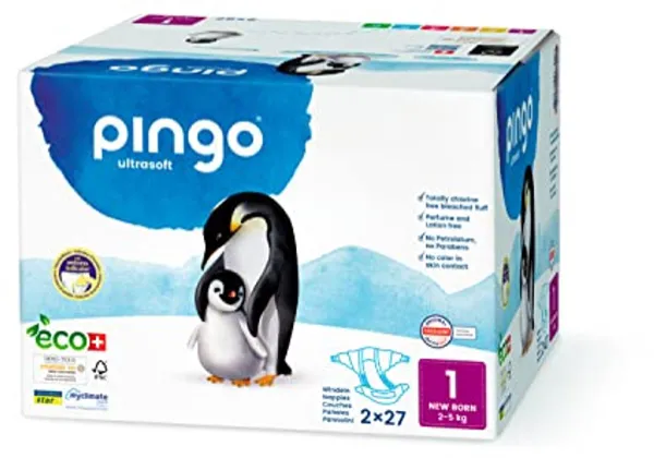 Luiers Maat 1-2 voor Pasgeborenen - 27 Stuks, Vochtmeter, Milieuvriendelijk en Anti-Allergisch