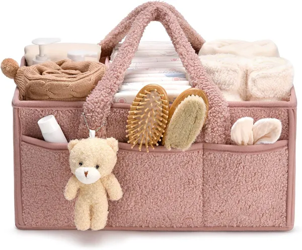Luiertas - Luiermand - Luiermandje - Speelgoedmand - Luiermand voor Babykameraccessoires - Luier Organizer -Zwangerschapscadeaus -Met handvat- Opbergmand voor babyluiers en doekjes - Organizerr - Kraa