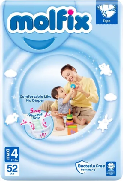 Molfix 4 Maxi 7-14 KG - 624 luiers - (12 x 52) - Maandbox