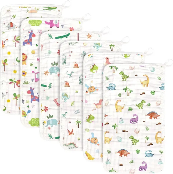 Mousseline Doeken voor Pasgeborenen - 6 Stuks, 100% Katoen, Superzacht en Absorberend - Geschenk voor Babyshower