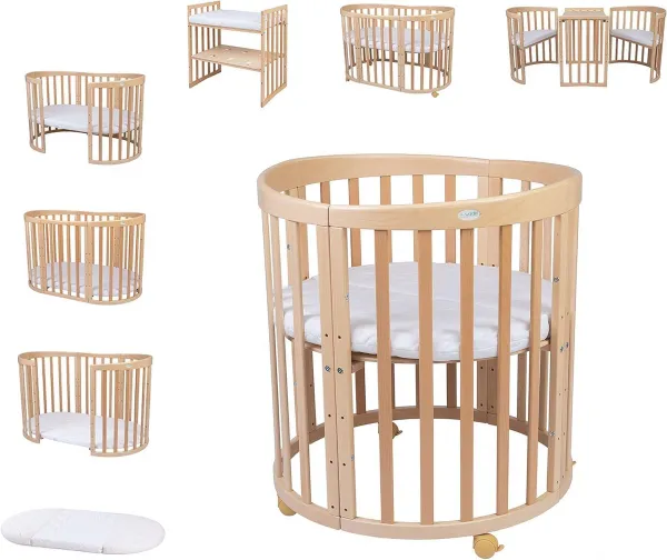 Multifunctioneel 7-in-1 Babybed met Matras en Commode - Ideaal voor Groei en Comfort