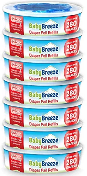 Nappy Pail Refill Bags - 1960 Count (7 Pack)